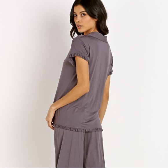 Eberjey Ruthie Ruffle Pajama Top Size Small Color Rabbit‎ - Picture 8 of 8